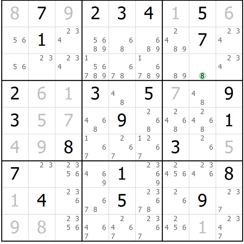 Position des candidats pour la solution de la Gr 14 page 16 du magazine de sudoku Expert n° 020