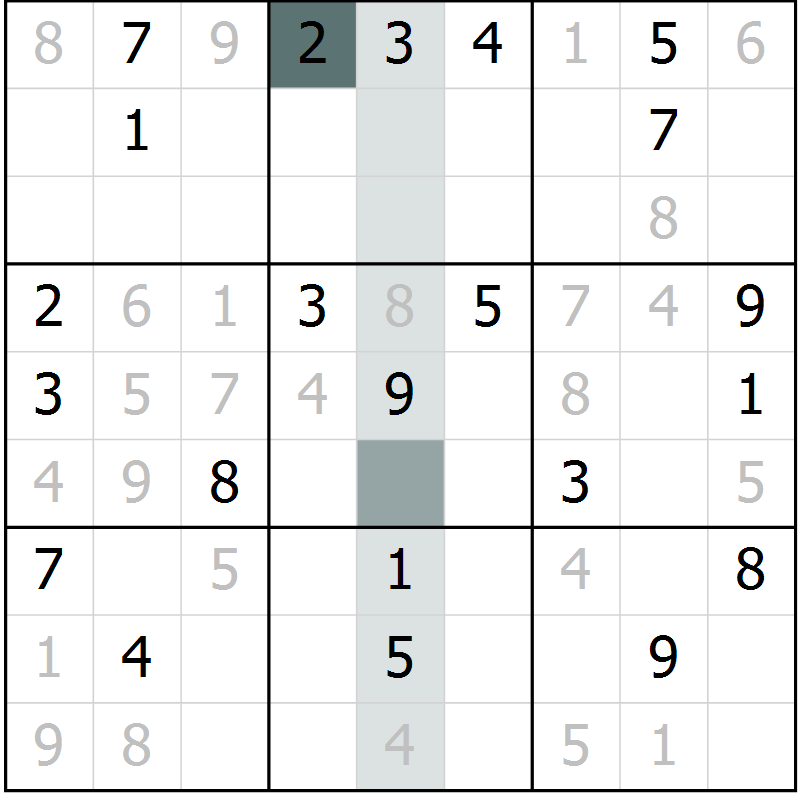 Position des candidats pour la solution de la Gr 14 page 16 du magazine de sudoku Expert n° 020