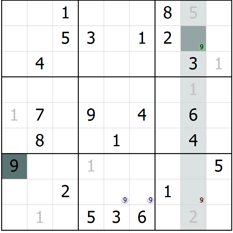 Position des candidats pour la solution de la Gr 15 page 17 du magazine de sudoku Expert n° 020