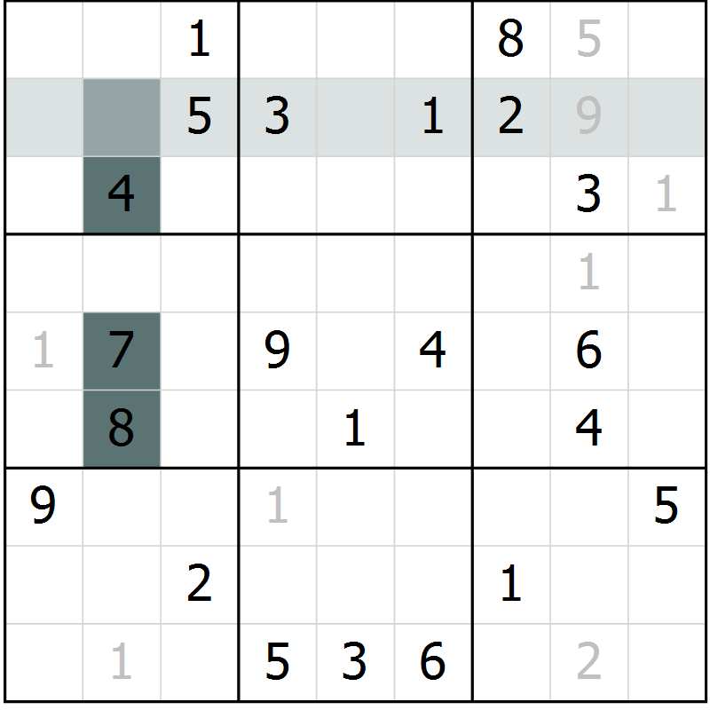 Position des candidats pour la solution de la Gr 15 page 17 du magazine de sudoku Expert n° 020