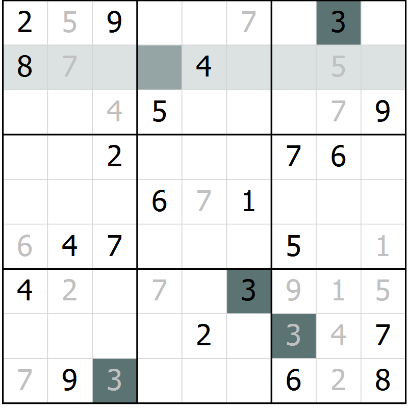 Position des candidats pour la solution de la Gr 16 page 18 du magazine de sudoku Expert n° 020
