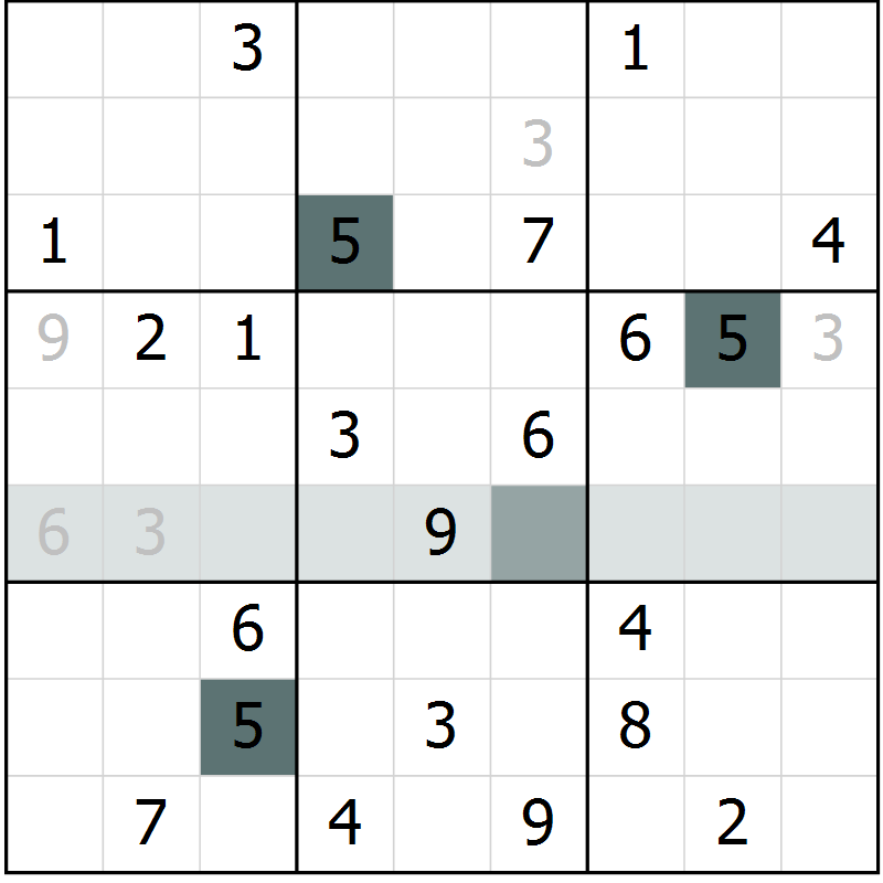 Position des candidats pour la solution de la Gr 17 page 19 du magazine de sudoku Expert n° 020