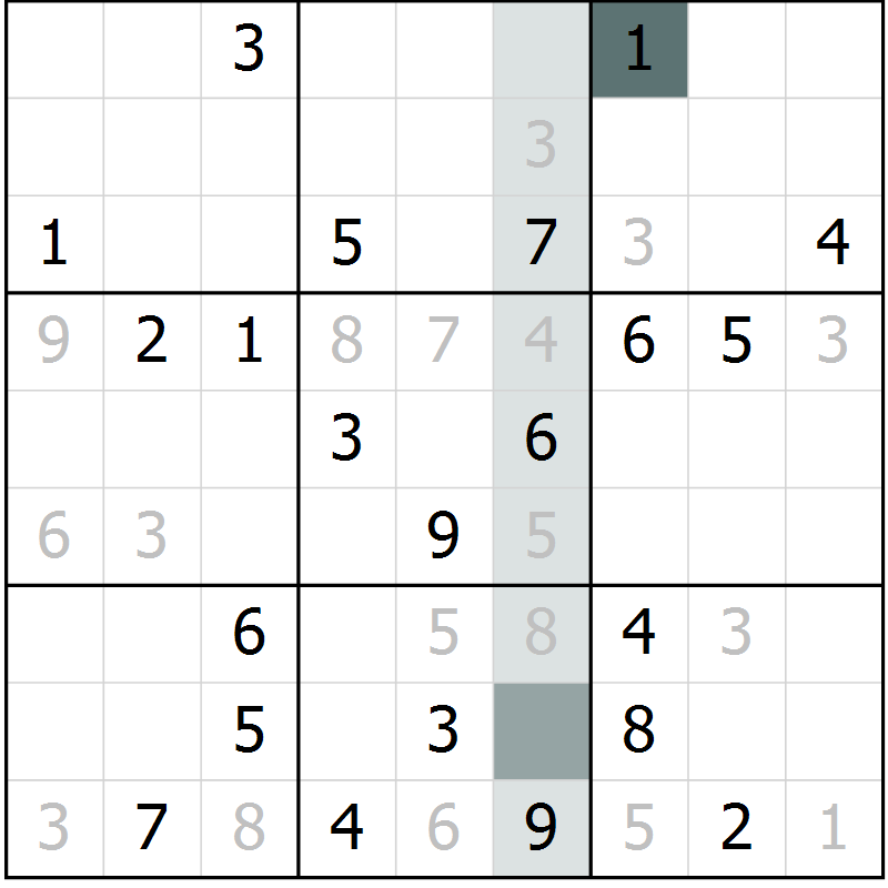 Position des candidats pour la solution de la Gr 17 page 19 du magazine de sudoku Expert n° 020