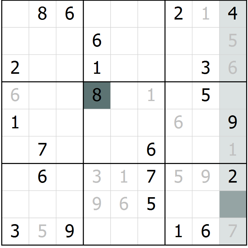 Position des candidats pour la solution de la Gr 19 page 21 du magazine de sudoku Expert n° 020