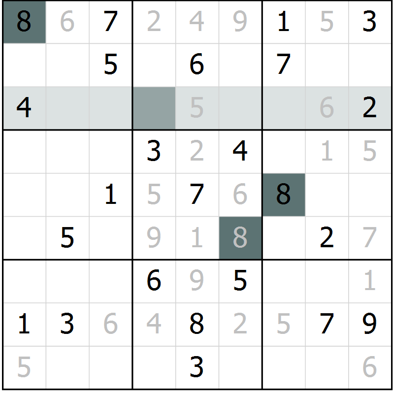 Position des candidats pour la solution de la Gr 2 page 4 du magazine de sudoku Expert n° 020