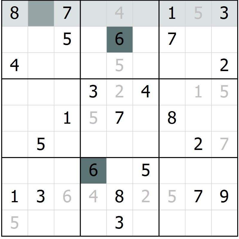 Position des candidats pour la solution de la Gr 2 page 4 du magazine de sudoku Expert n° 020