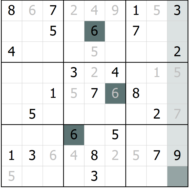 Position des candidats pour la solution de la Gr 2 page 4 du magazine de sudoku Expert n° 020