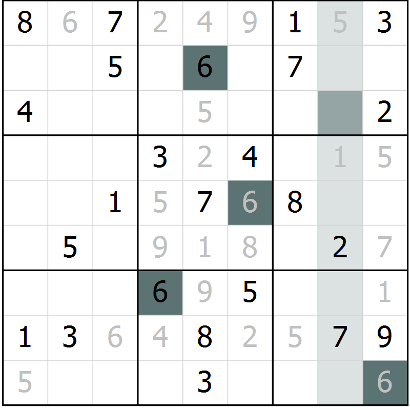 Position des candidats pour la solution de la Gr 2 page 4 du magazine de sudoku Expert n° 020