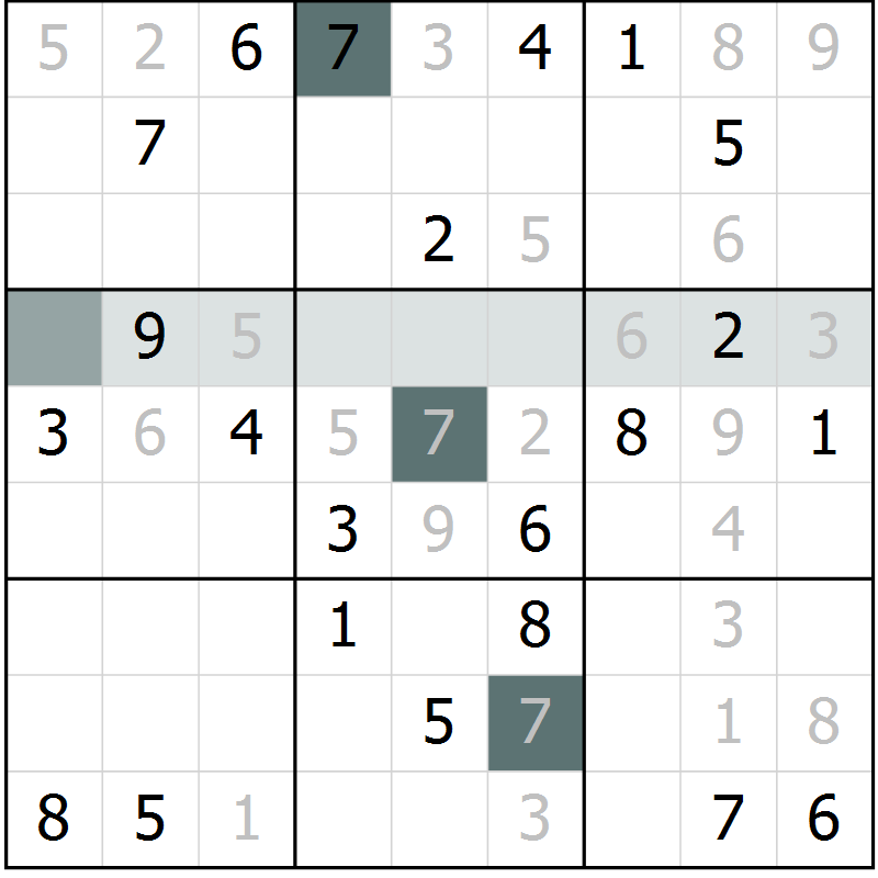 Position des candidats pour la solution de la Gr 20 page 22 du magazine de sudoku Expert n° 020