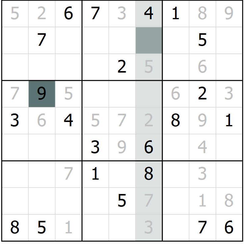 Position des candidats pour la solution de la Gr 20 page 22 du magazine de sudoku Expert n° 020
