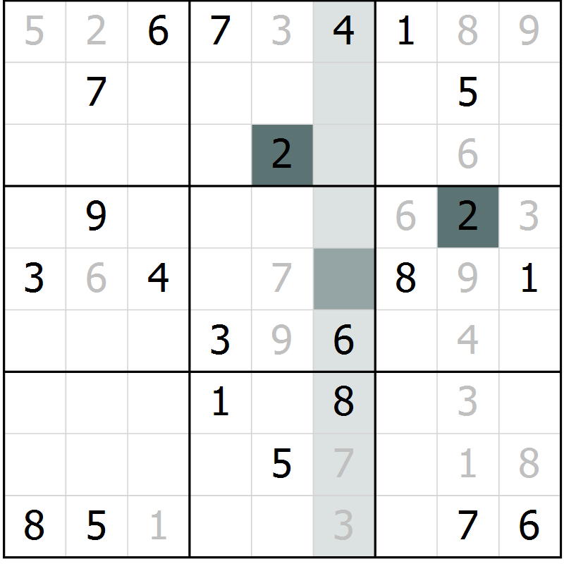 Position des candidats pour la solution de la Gr 20 page 22 du magazine de sudoku Expert n° 020