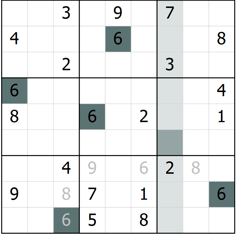 Position des candidats pour la solution de la Gr 22 page 24 du magazine de sudoku Expert n° 020
