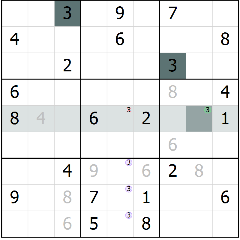 Position des candidats pour la solution de la Gr 22 page 24 du magazine de sudoku Expert n° 020
