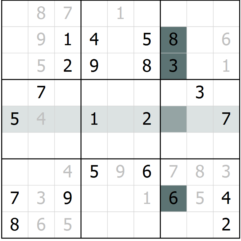 Position des candidats pour la solution de la Gr 23 page 25 du magazine de sudoku Expert n° 020