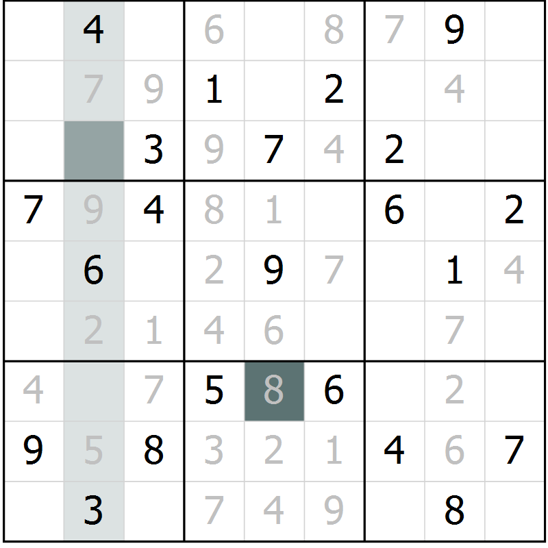 Position des candidats pour la solution de la Gr 24 page 26 du magazine de sudoku Expert n° 020