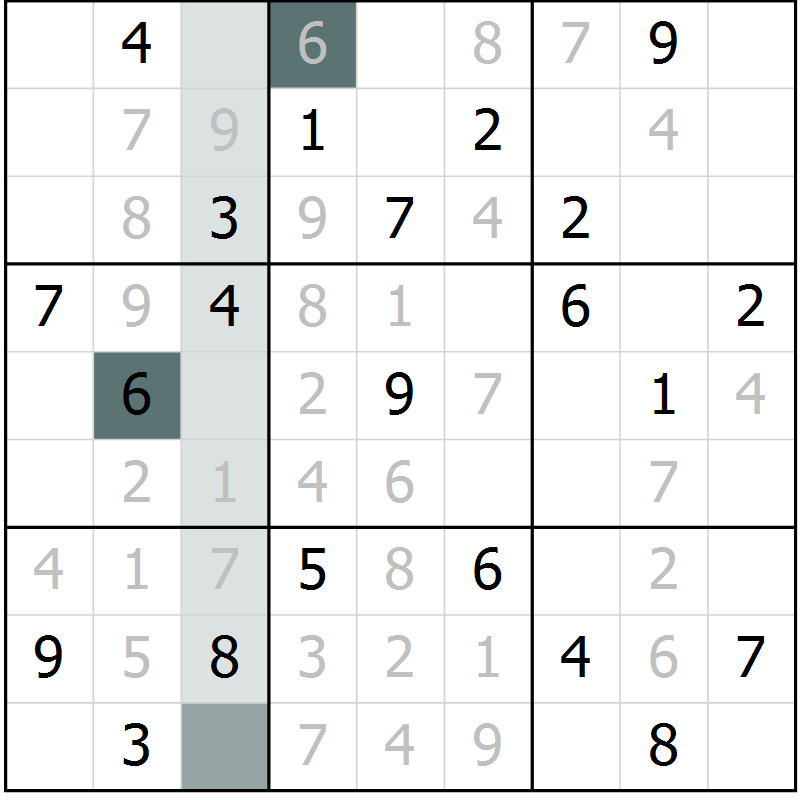Position des candidats pour la solution de la Gr 24 page 26 du magazine de sudoku Expert n° 020