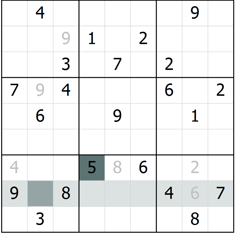 Position des candidats pour la solution de la Gr 24 page 26 du magazine de sudoku Expert n° 020