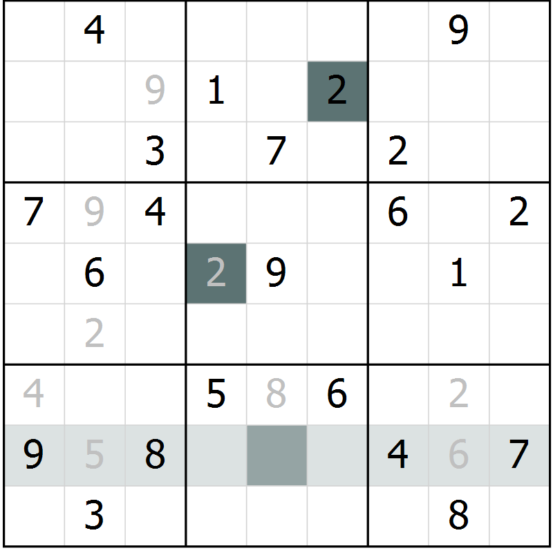 Position des candidats pour la solution de la Gr 24 page 26 du magazine de sudoku Expert n° 020