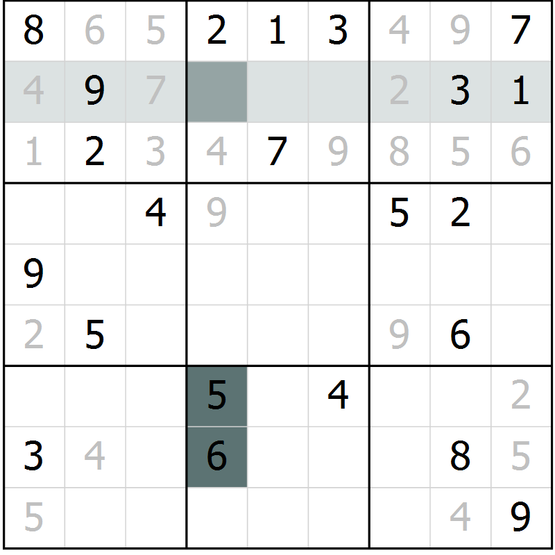 Position des candidats pour la solution de la Gr 25 page 27 du magazine de sudoku Expert n° 020