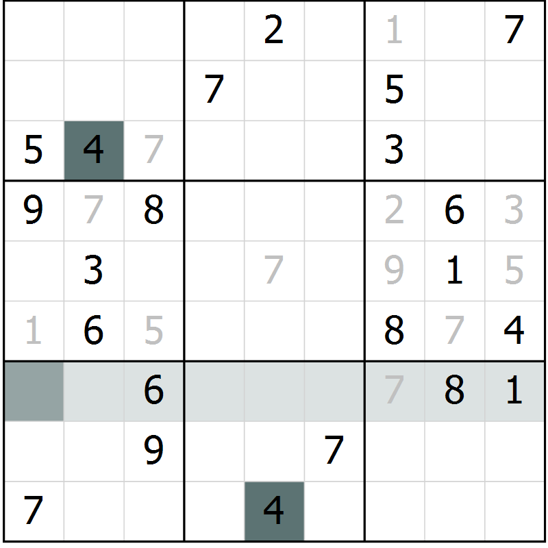 Position des candidats pour la solution de la Gr 26 page 28 du magazine de sudoku Expert n° 020