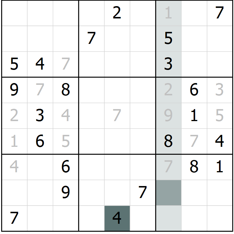 Position des candidats pour la solution de la Gr 26 page 28 du magazine de sudoku Expert n° 020