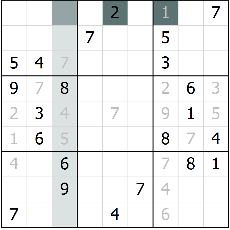 Position des candidats pour la solution de la Gr 26 page 28 du magazine de sudoku Expert n° 020