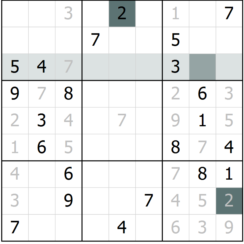 Position des candidats pour la solution de la Gr 26 page 28 du magazine de sudoku Expert n° 020
