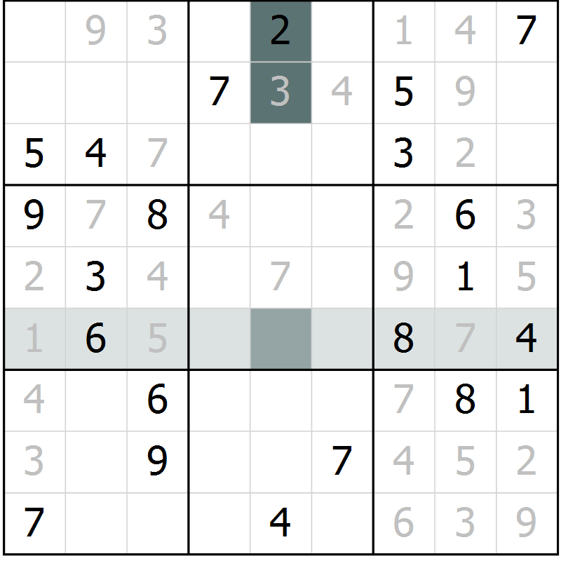 Position des candidats pour la solution de la Gr 26 page 28 du magazine de sudoku Expert n° 020