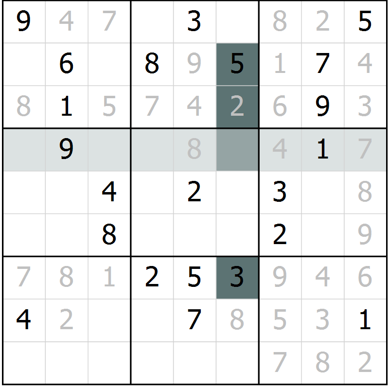 Position des candidats pour la solution de la Gr 27 page 29 du magazine de sudoku Expert n° 020