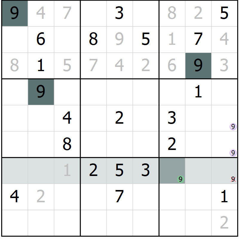 Position des candidats pour la solution de la Gr 27 page 29 du magazine de sudoku Expert n° 020