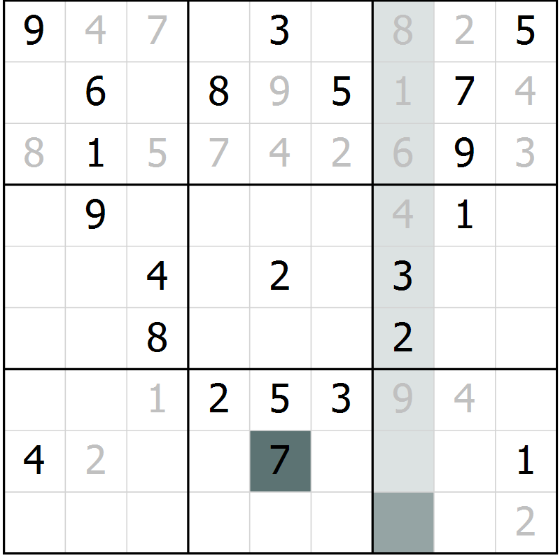Position des candidats pour la solution de la Gr 27 page 29 du magazine de sudoku Expert n° 020