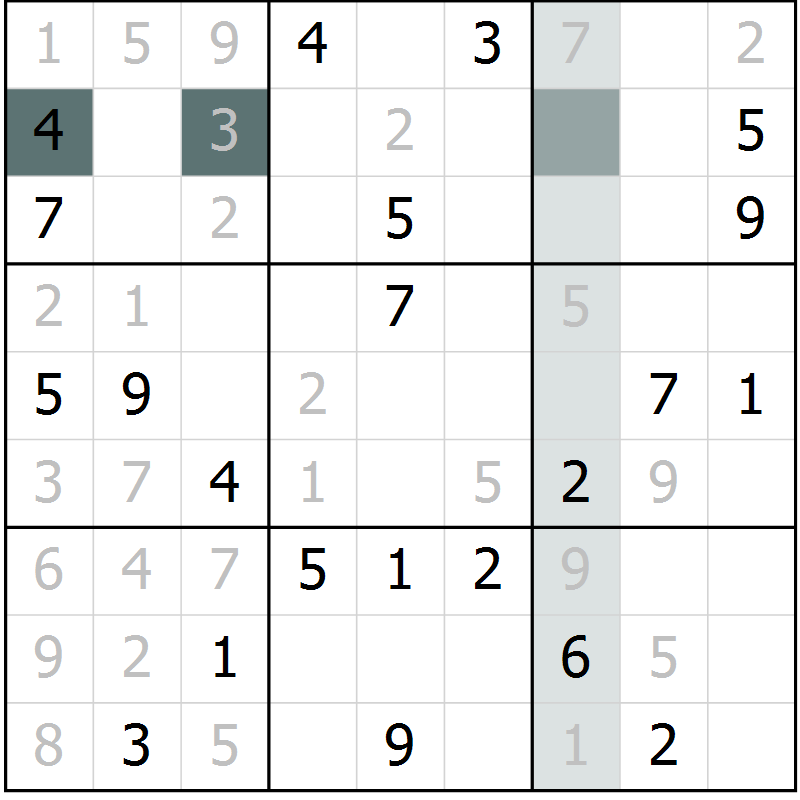Position des candidats pour la solution de la Gr 28 page 30 du magazine de sudoku Expert n° 020