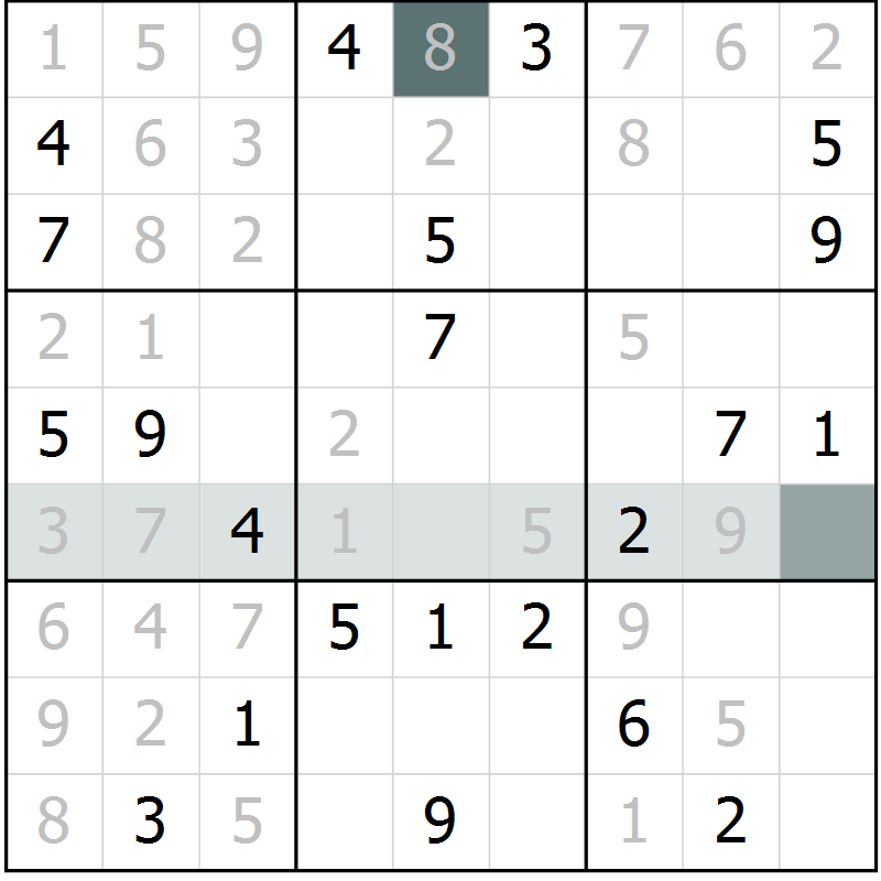 Position des candidats pour la solution de la Gr 28 page 30 du magazine de sudoku Expert n° 020