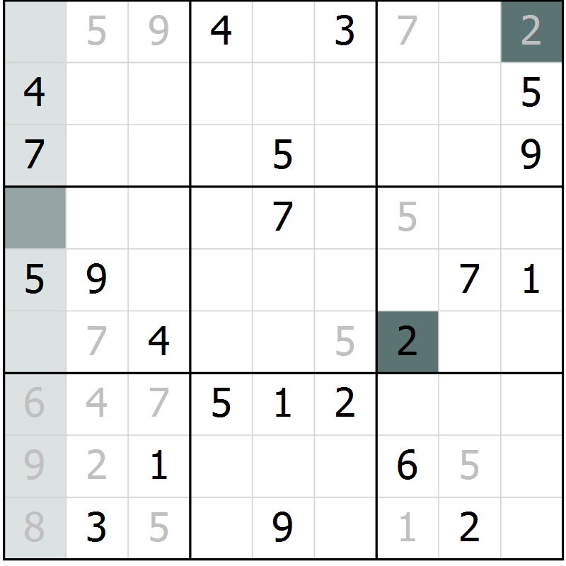 Position des candidats pour la solution de la Gr 28 page 30 du magazine de sudoku Expert n° 020