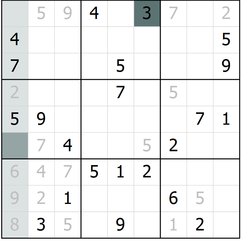 Position des candidats pour la solution de la Gr 28 page 30 du magazine de sudoku Expert n° 020