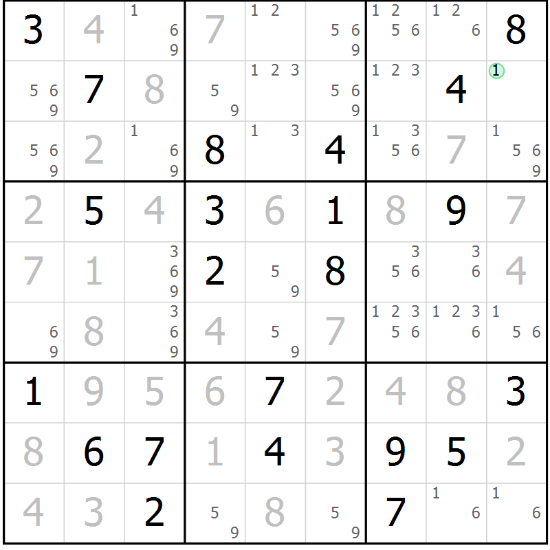 Position des candidats pour la solution de la Gr 29 page 31 du magazine de sudoku Expert n° 020
