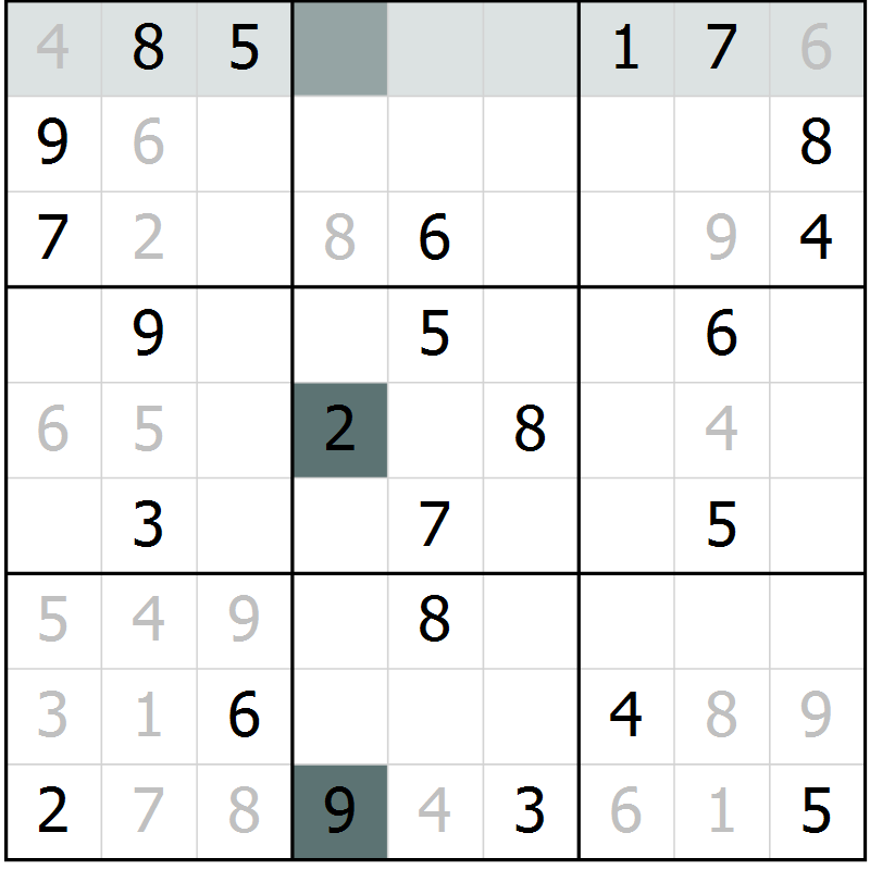 Position des candidats pour la solution de la Gr 3 page 5 du magazine de sudoku Expert n° 020