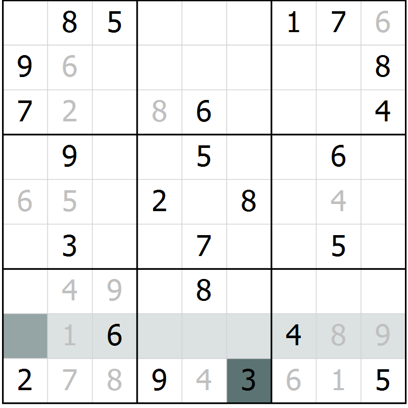 Position des candidats pour la solution de la Gr 3 page 5 du magazine de sudoku Expert n° 020