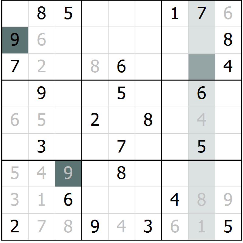 Position des candidats pour la solution de la Gr 3 page 5 du magazine de sudoku Expert n° 020