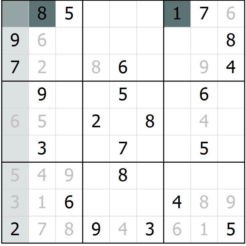 Position des candidats pour la solution de la Gr 3 page 5 du magazine de sudoku Expert n° 020