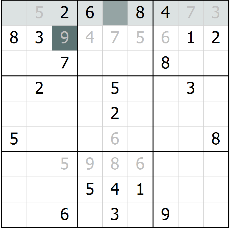 Position des candidats pour la solution de la Gr 30 page 32 du magazine de sudoku Expert n° 020