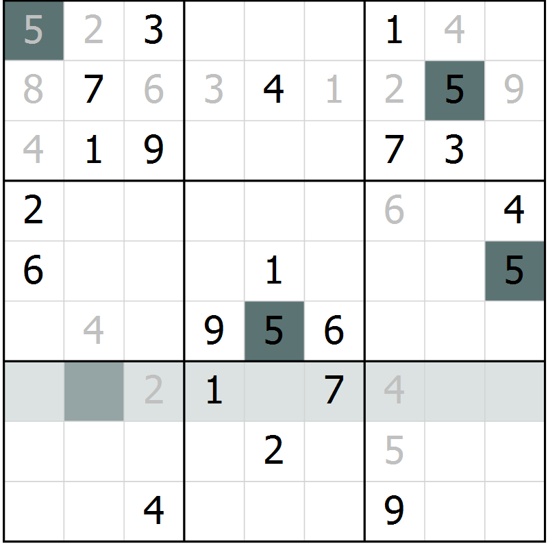 Position des candidats pour la solution de la Gr 32 page 34 du magazine de sudoku Expert n° 020