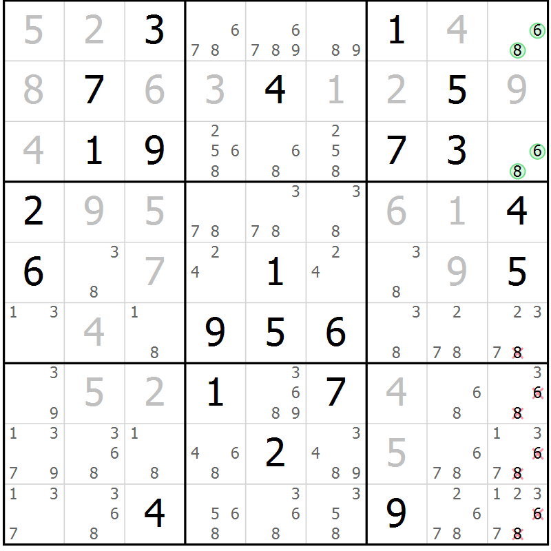 Position des candidats pour la solution de la Gr 32 page 34 du magazine de sudoku Expert n° 020