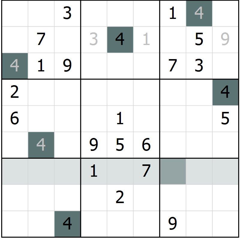 Position des candidats pour la solution de la Gr 32 page 34 du magazine de sudoku Expert n° 020