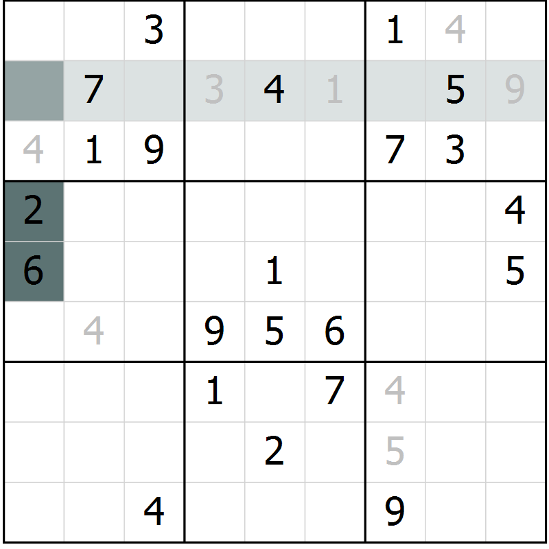 Position des candidats pour la solution de la Gr 32 page 34 du magazine de sudoku Expert n° 020