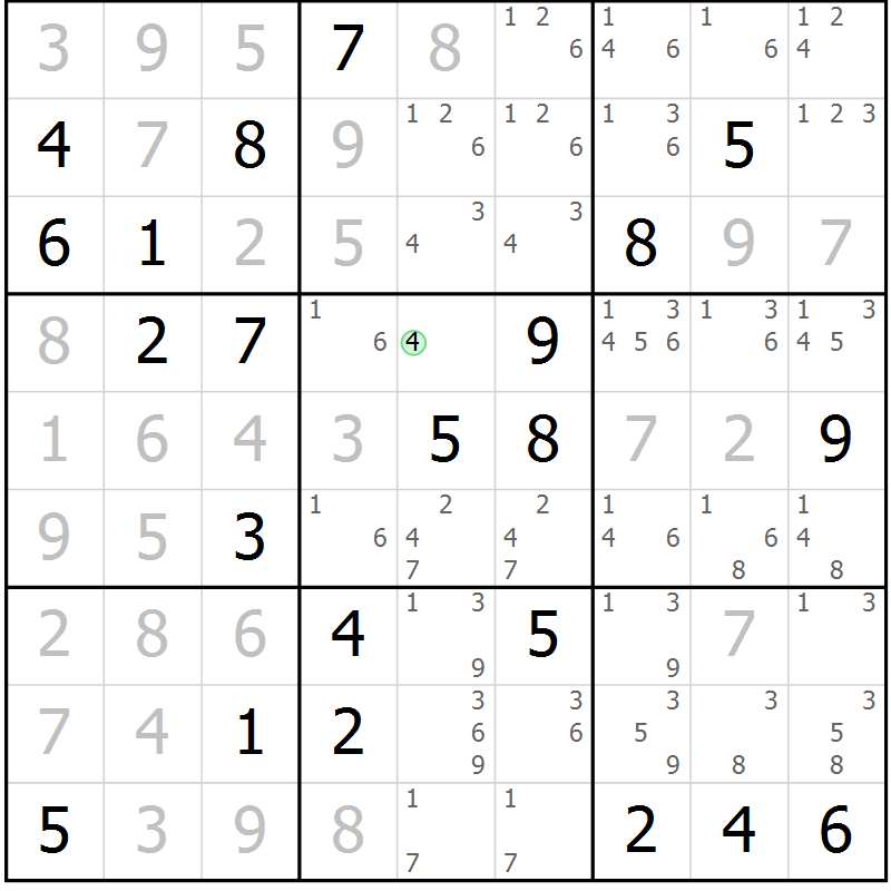 Position des candidats pour la solution de la Gr 33 page 35 du magazine de sudoku Expert n° 020
