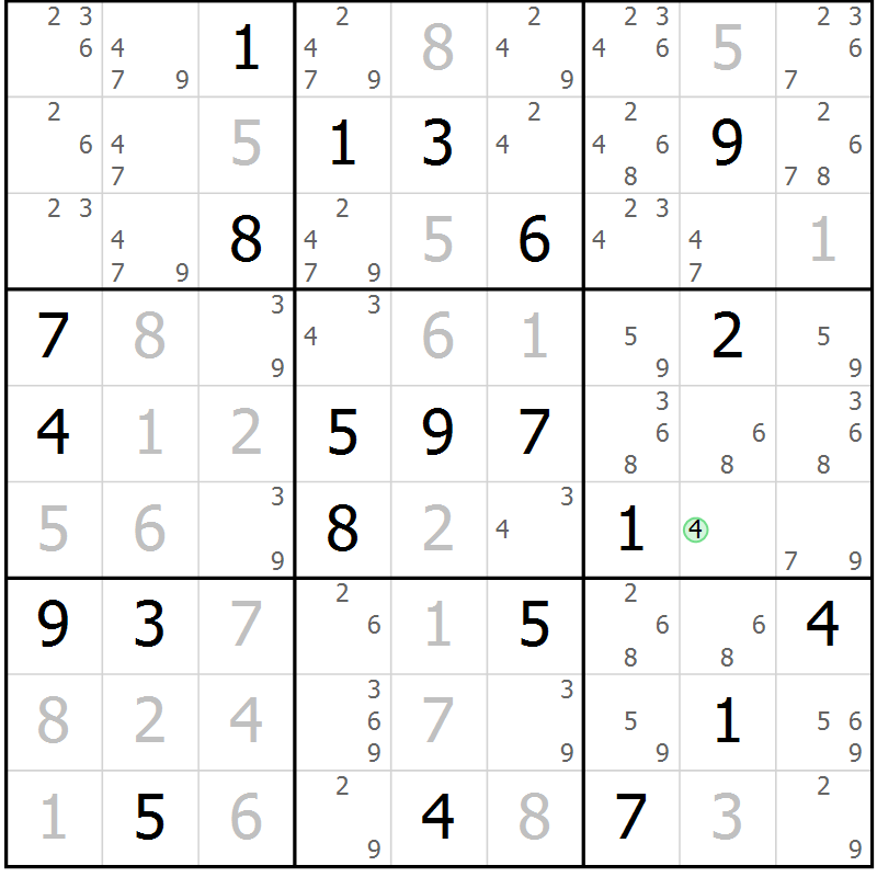 Position des candidats pour la solution de la Gr 34 page 36 du magazine de sudoku Expert n° 020