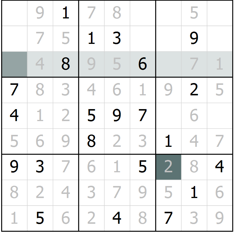 Position des candidats pour la solution de la Gr 34 page 36 du magazine de sudoku Expert n° 020