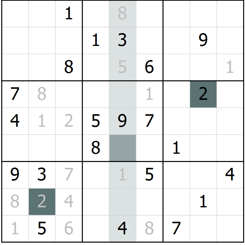 Position des candidats pour la solution de la Gr 34 page 36 du magazine de sudoku Expert n° 020