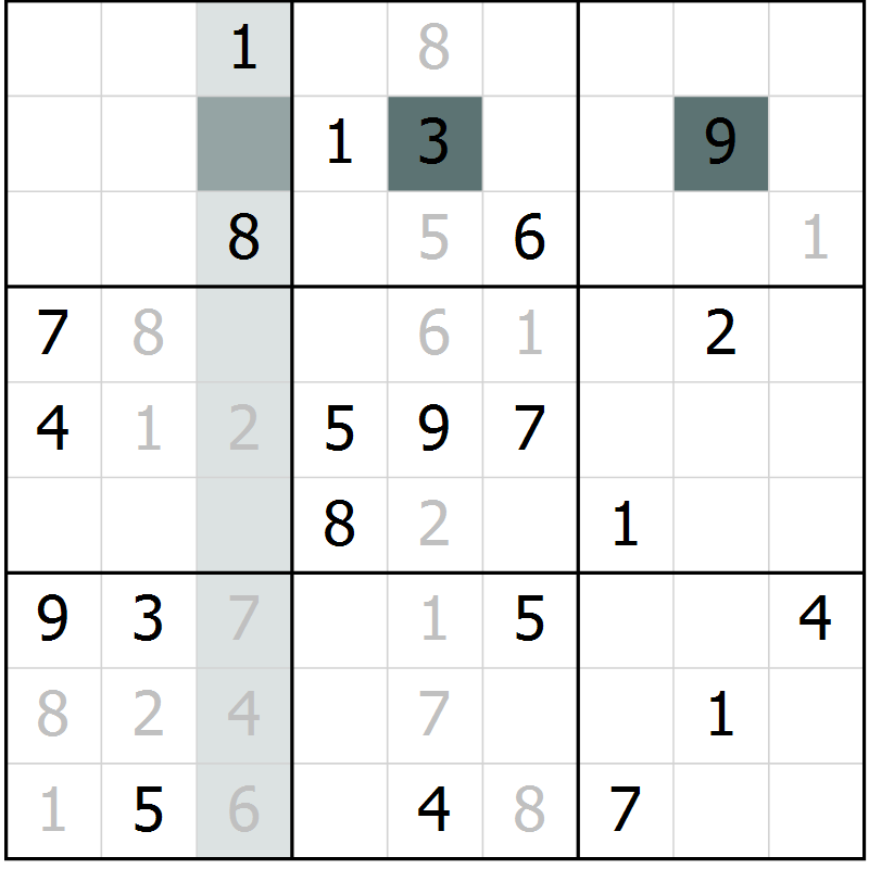 Position des candidats pour la solution de la Gr 34 page 36 du magazine de sudoku Expert n° 020